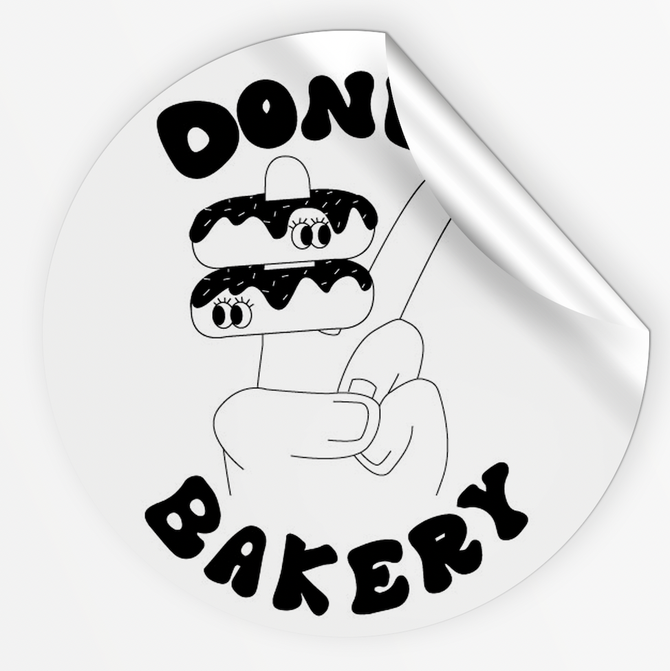 sticker donut bakery